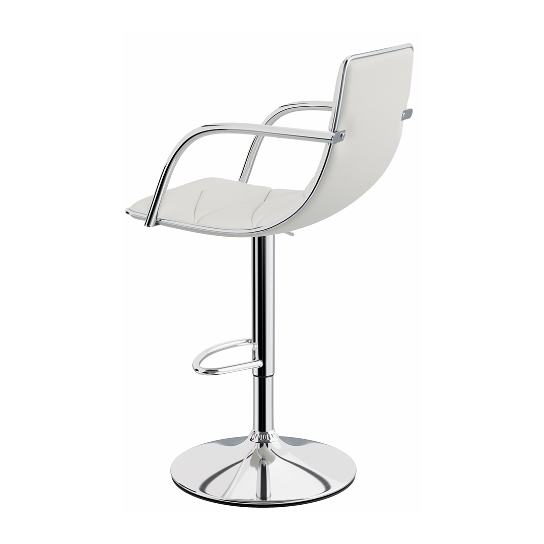 Faux Leather Bar Stool With Polished Chrome Base - Colwyn