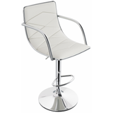 Faux Leather Bar Stool With Polished Chrome Base - Colwyn