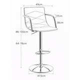 Faux Leather Bar Stool With Polished Chrome Base - Colwyn