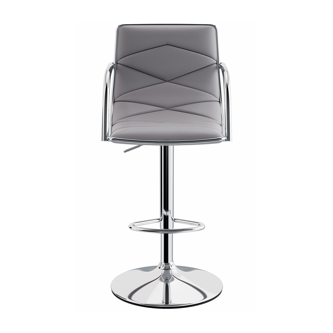 Faux Leather Bar Stool With Polished Chrome Base - Colwyn