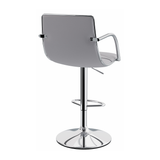 Faux Leather Bar Stool With Polished Chrome Base - Colwyn