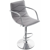 Faux Leather Bar Stool With Polished Chrome Base - Colwyn