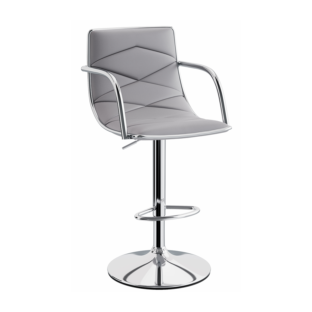 Faux Leather Bar Stool With Polished Chrome Base - Colwyn