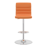 Faux Leather Bar Stool With Polished Chrome Base - Halverton