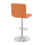 Faux Leather Bar Stool With Polished Chrome Base - Halverton