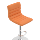 Faux Leather Bar Stool With Polished Chrome Base - Halverton