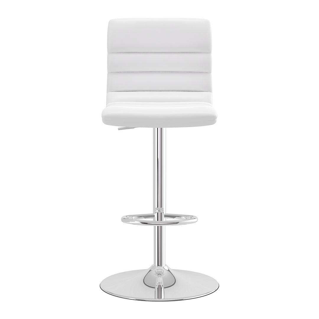 Faux Leather Bar Stool With Polished Chrome Base - Halverton