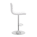 Faux Leather Bar Stool With Polished Chrome Base - Halverton