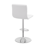 Faux Leather Bar Stool With Polished Chrome Base - Halverton