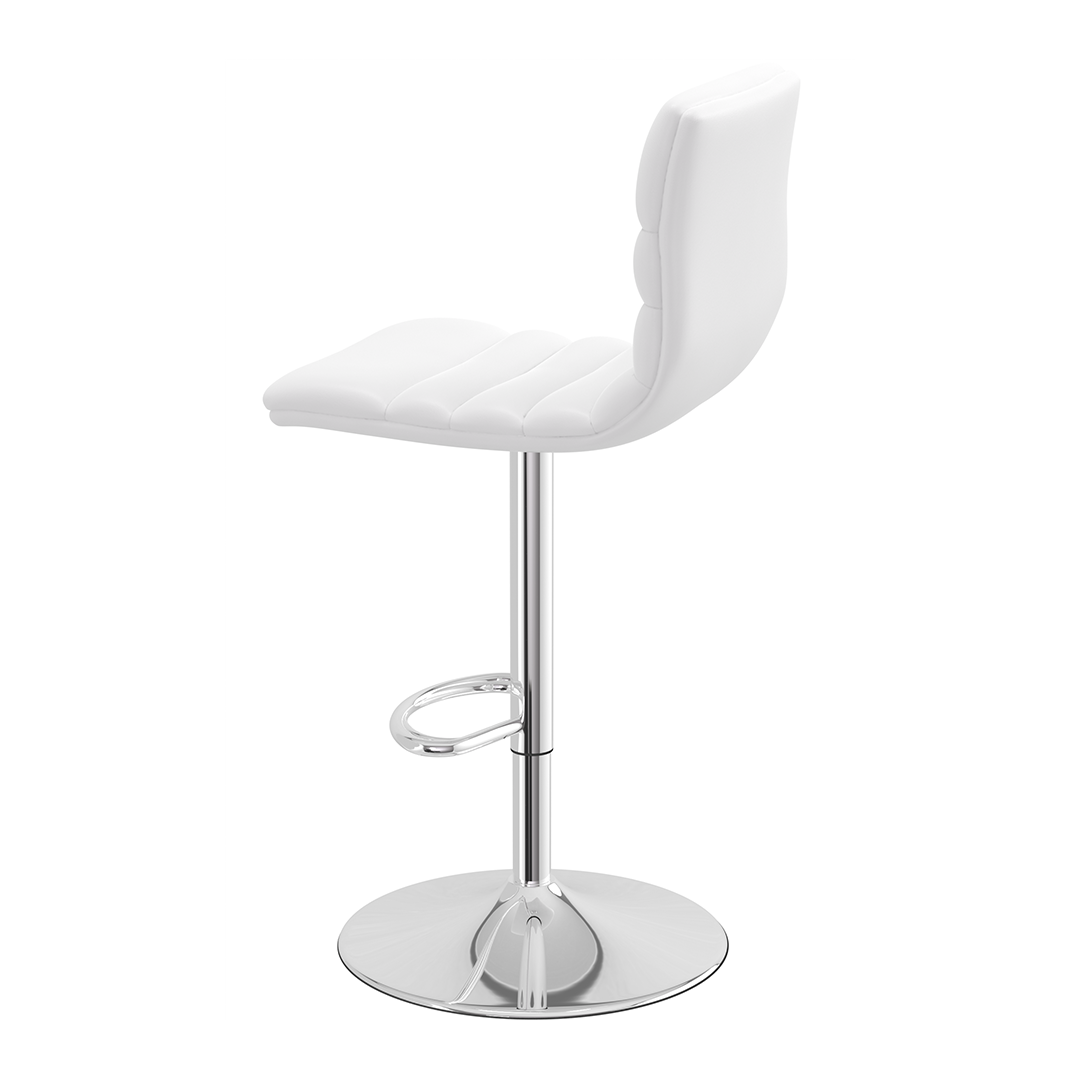 Faux Leather Bar Stool With Polished Chrome Base - Halverton