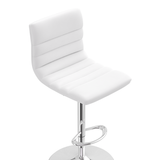 Faux Leather Bar Stool With Polished Chrome Base - Halverton