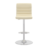 Faux Leather Bar Stool With Polished Chrome Base - Halverton