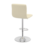 Faux Leather Bar Stool With Polished Chrome Base - Halverton