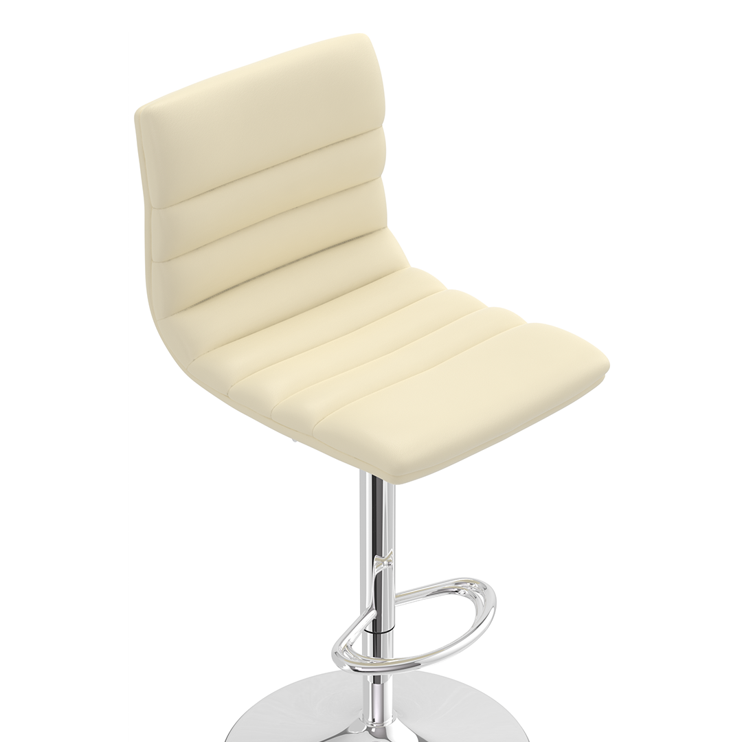 Faux Leather Bar Stool With Polished Chrome Base - Halverton