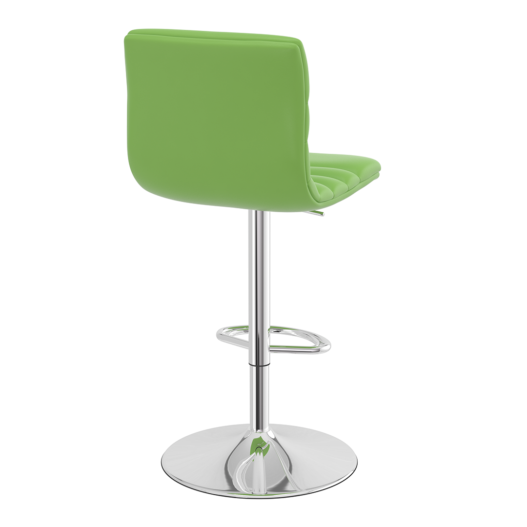 Faux Leather Bar Stool With Polished Chrome Base - Halverton