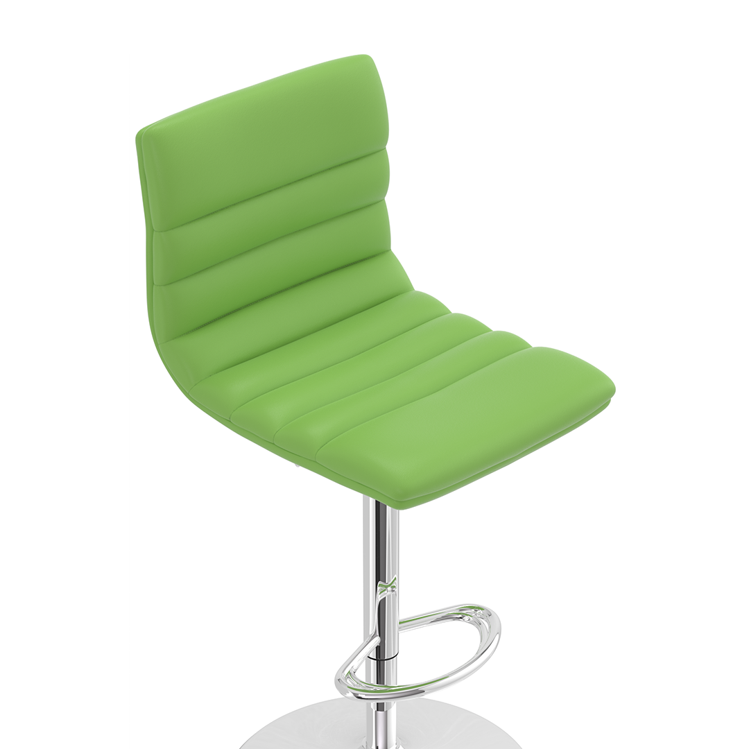 Faux Leather Bar Stool With Polished Chrome Base - Halverton