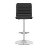 Faux Leather Bar Stool With Polished Chrome Base - Halverton