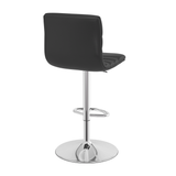 Faux Leather Bar Stool With Polished Chrome Base - Halverton