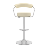 Faux Leather Bar Stool With Polished Chrome Base - Zivley
