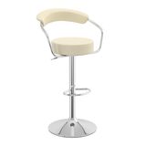 Faux Leather Bar Stool With Polished Chrome Base - Zivley