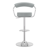 Faux Leather Bar Stool With Polished Chrome Base - Zivley