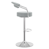 Faux Leather Bar Stool With Polished Chrome Base - Zivley