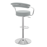 Faux Leather Bar Stool With Polished Chrome Base - Zivley