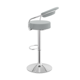 Faux Leather Bar Stool With Polished Chrome Base - Zivley