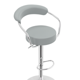 Faux Leather Bar Stool With Polished Chrome Base - Zivley
