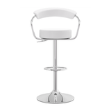 Faux Leather Bar Stool With Polished Chrome Base - Zivley