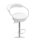 Faux Leather Bar Stool With Polished Chrome Base - Zivley