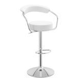 Faux Leather Bar Stool With Polished Chrome Base - Zivley
