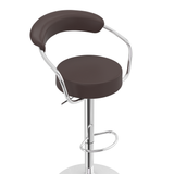 Faux Leather Bar Stool With Polished Chrome Base - Zivley