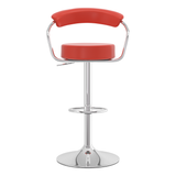 Faux Leather Bar Stool With Polished Chrome Base - Zivley