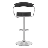 Faux Leather Bar Stool With Polished Chrome Base - Zivley
