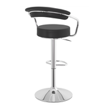 Faux Leather Bar Stool With Polished Chrome Base - Zivley