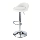 Faux Leather Bar Stool With Polished Chrome Frame - Derring