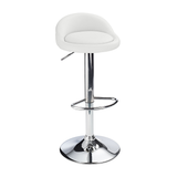 Faux Leather Bar Stool With Polished Chrome Frame - Derring