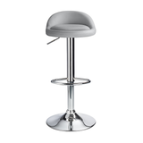 Faux Leather Bar Stool With Polished Chrome Frame - Derring