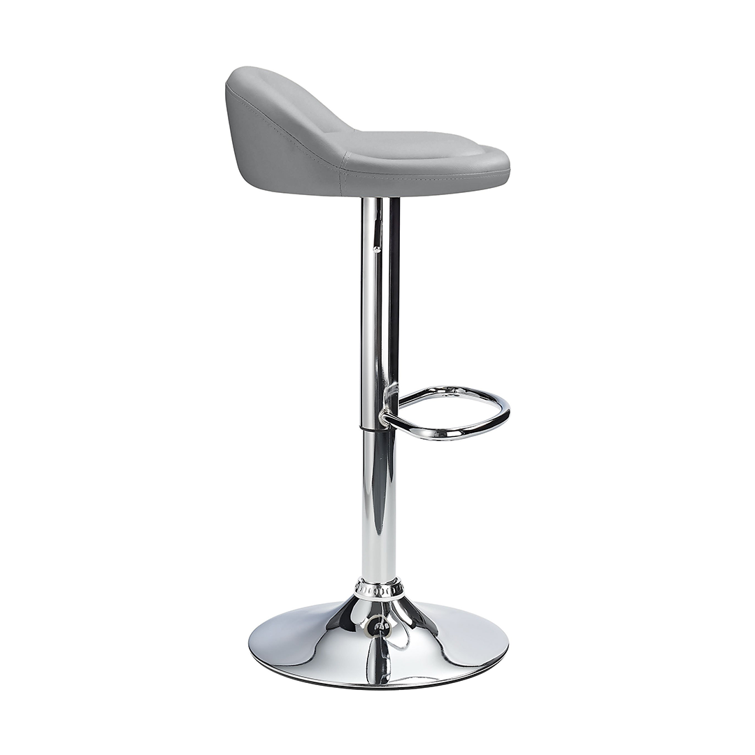 Faux Leather Bar Stool With Polished Chrome Frame - Derring