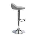 Faux Leather Bar Stool With Polished Chrome Frame - Derring