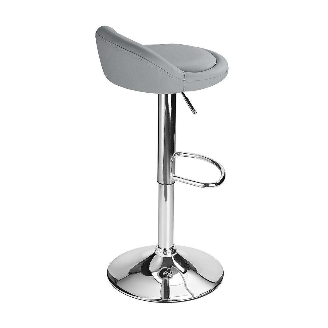 Faux Leather Bar Stool With Polished Chrome Frame - Derring