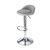 Faux Leather Bar Stool With Polished Chrome Frame - Derring