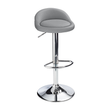 Faux Leather Bar Stool With Polished Chrome Frame - Derring