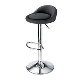 Faux Leather Bar Stool With Polished Chrome Frame - Derring