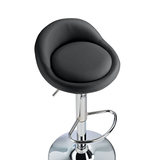 Faux Leather Bar Stool With Polished Chrome Frame - Derring