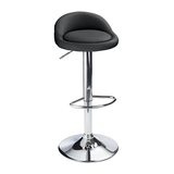 Faux Leather Bar Stool With Polished Chrome Frame - Derring