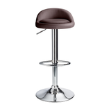 Faux Leather Bar Stool With Polished Chrome Frame - Derring