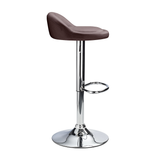 Faux Leather Bar Stool With Polished Chrome Frame - Derring