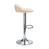 Faux Leather Bar Stool With Polished Chrome Frame - Derring